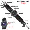 23-in-1 Survival Military Digital Watch, Mens Tactical Multi-Functional and Adjustable Wristband Outdoors Waterproof Black Camouflage Sports Watches with Compass Paracord Band view 2