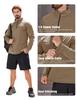 MAGCOMSEN Mens Quarter Zip Pullover Thermal Fleece Lined Golf Shirts Lightweight Running Athletic Sweatshirts Khaki,S view 4