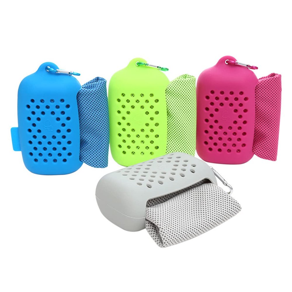 HLGQ Cooling Ice Towel, 4 Pcs, 40"x12", Soft Breathable, Quick Drying Sweat Absorption, for Yoga, Golf, Gym, Camping, Running, Fitness and Other Activities.
