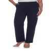 Alfred Dunner womens Plus-size Soft Twill Mid-rise Regular Fit Straight Leg Short Length Casual Pants, Navy, 16 Plus