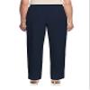 Alfred Dunner womens Plus-size Soft Twill Mid-rise Regular Fit Straight Leg Short Length Casual Pants, Navy, 16 Plus view 2