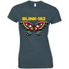 Blink 182 T Shirt Butterfly Band Logo Official Womens Junior Fit Blue Size XL view 1