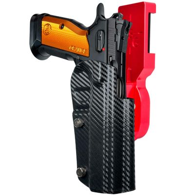 Pro Heavy Duty Competition Holster fits CZ Tactical Sport Orange (Right-Hand Draw, Red/Carbon Fiber)