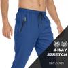 Rapoo Men's Workout Athletic Pants Elastic Waist Jogging Running Pants for Men with Zipper Pockets 05 Blue S view 4