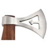 Hand Forged Viking Bearded Axe  1075 High Carbon Steel, Handmade Medieval Style Camping & Hunting Axe with Ash Wood Handle and Leather Sheath (Cross) view 3