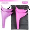 4 Pcs Female Urination Device Female Urinal for Women Womens Urinal Pee Funnel for Pee Standing with Carrying Bag (2 Purple + 2 Pink) view 2