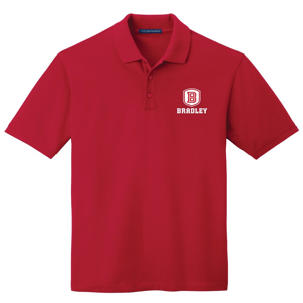 J2 Sport Bradley University Mens Adult Polo NCAA Collegiate Short Sleeve Polo Shirt Red
