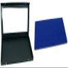 Black Glass Top Jewelry Case (Snap Close lid) w/ 1 Tray Insert (Blue 72-Slot Ring Foam Display) view 1