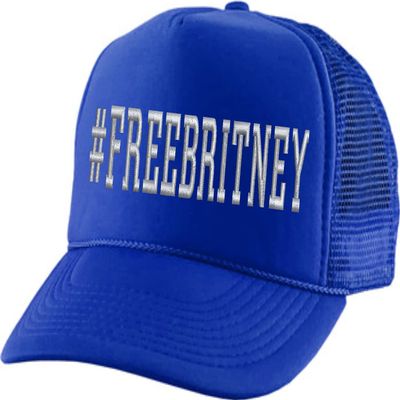 ALLNTRENDS Free Britney Cap Freebritney Embroidered Trucker Hat 90s Music Lovers Hashtag Caps (Royal Blue)