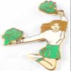 Snowflake Designs Green Pom Pom Cheerleading Pin - #1557 view 1
