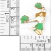 Snowflake Designs Green Pom Pom Cheerleading Pin - #1557 view 2