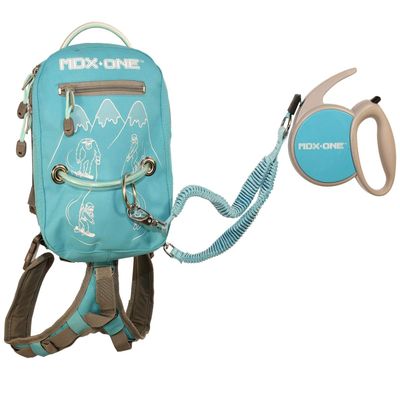 MDXONE Kids Ski & Snowboard Harness Retractable Leash, Shock-Absorbing Bungees, Backpack & Removable Seat