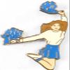 Snowflake Designs Blue Pom Pom Cheerleading Pin - #1557 view 1