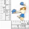 Snowflake Designs Blue Pom Pom Cheerleading Pin - #1557 view 2
