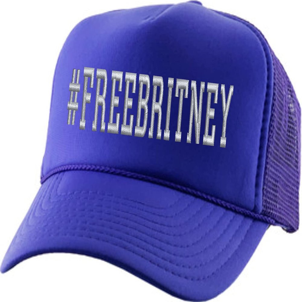 ALLNTRENDS Free Britney Cap Freebritney Embroidered Trucker Hat 90s Music Lovers Hashtag Caps (Purple)