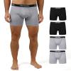 32 Degrees Cool Mens 4-PACK Quick Dry Performance Boxer Brief With Comfort Elastic Waistband, 2 Black/2 Icy Grey Heather, Small view 1