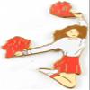 Snowflake Designs Red Pom Pom Cheerleading Pin - #1557 view 1