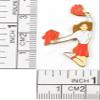 Snowflake Designs Red Pom Pom Cheerleading Pin - #1557 view 2