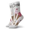 GULTMEE Ice Cream Fashion Compression Socks,Artistic Strawberry And Vanilla Ice Cream,Performance Polyester Cushioned Athletic Crew Socks for Running,Athletic,Pink Brown Tan -12 inch view 1