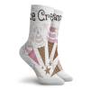 GULTMEE Ice Cream Fashion Compression Socks,Artistic Strawberry And Vanilla Ice Cream,Performance Polyester Cushioned Athletic Crew Socks for Running,Athletic,Pink Brown Tan -12 inch view 2