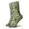 Camouflage Funny Compression Socks Women and Men,Clothing Motif With Pale Toned Color Splashes Abstract Patterned Illustration,Best for Circulation,Running,Athletic,Nurse,Travel,Green Yellow -12 inch view 1
