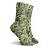 Camouflage Funny Compression Socks Women and Men,Clothing Motif With Pale Toned Color Splashes Abstract Patterned Illustration,Best for Circulation,Running,Athletic,Nurse,Travel,Green Yellow -12 inch view 2