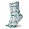 GULTMEE Hawaii Fashion Compression Socks,Pastel Tones Palm Trees And Beach,Performance Polyester Cushioned Athletic Crew Socks for Running,Athletic,Pale Teal Blush Hunter Green Baby Blue -12 inch view 1