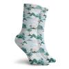 GULTMEE Hawaii Fashion Compression Socks,Pastel Tones Palm Trees And Beach,Performance Polyester Cushioned Athletic Crew Socks for Running,Athletic,Pale Teal Blush Hunter Green Baby Blue -12 inch view 2