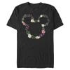 Disney Men's Characters Floral Mickey T-Shirt, Black, X-Large view 1