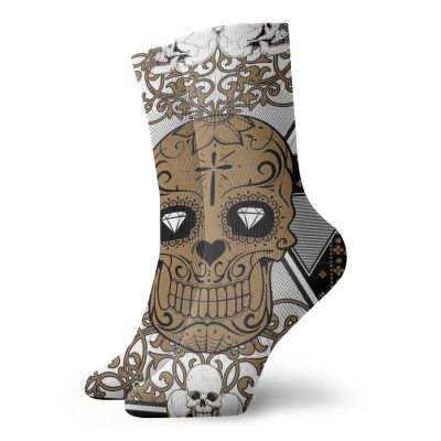 Tattoo Fashion Compression Socks,Wise Old And Brave Viking Warrior With His Long White Beard And Armour,Performance Polyester Cushioned Athletic Crew Socks for Running,Athletic,White Black -12 inch