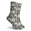 Aster Funny Compression Socks Women and Men,Daisy Petals Artistic Branches Growth Foliage Flora Refreshing Nature,Best for Circulation,Running,Athletic,Nurse,Travel,Earth Yellow Grey White -12 inch view 2