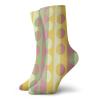 GULTMEE Funky Colorful Cushion Sport Socks,Retro Textured Circle Geometric Shapes Over Striped Grid Background Soft Design,Athletic Cushioned Running Performance Crew Socks For Men/Women, -12 inch view 1