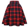 IDEALSANXUN Plaid Skirt for Womens High Waist Aline Pleated Midi Skirts (Red, Small) view 1