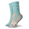 GULTMEE Quote Fashion Compression Socks,Some Bunny Loves You Text And,Performance Polyester Cushioned Athletic Crew Socks for Running,Athletic,Pale Blue Tan White -12 inch view 1