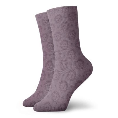Sun Fashion Compression Socks,Esoteric With Hand Drawn Style Figures Sun With A Face And Stars Cosmos Magic,Performance Polyester Cushioned Athletic Crew Socks for Running,Athletic,Dark Mauve -12 inch