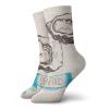 GULTMEE Oyster Fashion Compression Socks,Sketched Virginica Atlantic Oysters On Polka,Performance Polyester Cushioned Athletic Crew Socks for Running,Athletic,Azure Blue Dark Brown Beige -12 inch view 1