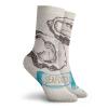 GULTMEE Oyster Fashion Compression Socks,Sketched Virginica Atlantic Oysters On Polka,Performance Polyester Cushioned Athletic Crew Socks for Running,Athletic,Azure Blue Dark Brown Beige -12 inch view 2