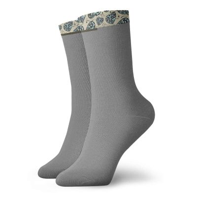 GULTMEE Valentines Funky Colorful Cushion Sport Socks,Lace With Leaves And Swirled Lines,Athletic Cushioned Running Performance Crew Socks For Men/Women,Aqua Tan Black -12 inch