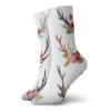 Antlers Funny Compression Socks Women and Men,Deer Horns Bouquet Flowers Bloom Fun Springtime Garden Branches Work Of Art Print,Best for Circulation,Running,Athletic,Nurse,Travel,Multicolor -12 inch view 1
