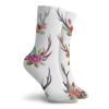 Antlers Funny Compression Socks Women and Men,Deer Horns Bouquet Flowers Bloom Fun Springtime Garden Branches Work Of Art Print,Best for Circulation,Running,Athletic,Nurse,Travel,Multicolor -12 inch view 2