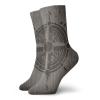 Compass Funny Compression Socks Women and Men,Drawing Of A Sailing Compass On A Wooden Surface In Computer Generated Art,Best for Circulation,Running,Athletic,Nurse,Travel,Umber Dark Brown -12 inch view 1