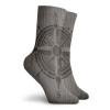 Compass Funny Compression Socks Women and Men,Drawing Of A Sailing Compass On A Wooden Surface In Computer Generated Art,Best for Circulation,Running,Athletic,Nurse,Travel,Umber Dark Brown -12 inch view 2