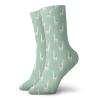 Llama Fashion Compression Socks,Cute Llama With Candy Cane Hearts Fun On Mint Green Background,Performance Polyester Cushioned Athletic Crew Socks for Running,Athletic,Mint Green Multicolor -12 inch view 1