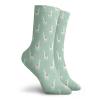 Llama Fashion Compression Socks,Cute Llama With Candy Cane Hearts Fun On Mint Green Background,Performance Polyester Cushioned Athletic Crew Socks for Running,Athletic,Mint Green Multicolor -12 inch view 2