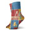 Funky Colorful Cushion Sport Socks,Retro Collage Illustration Of Different Instruments Guitar Violin Jazz Pop Art Boho,Athletic Cushioned Running Performance Crew Socks For Men/Women, -12 inch view 1