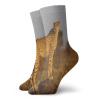 Safari Funky Colorful Cushion Sport Socks,African Wild Animal Cheetah Standing On,Athletic Cushioned Running Performance Crew Socks For Men/Women,Ginger Apricot Dust -12 inch view 1