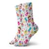 GULTMEE Funny Compression Socks Women and Men,Cute Cartoon Style Queen Rabbit Yellow Haired Girl Flowers Slug Tea Cups Stacked,Best for Circulation,Running,Athletic,Nurse,Travel, -12 inch view 1