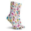 GULTMEE Funny Compression Socks Women and Men,Cute Cartoon Style Queen Rabbit Yellow Haired Girl Flowers Slug Tea Cups Stacked,Best for Circulation,Running,Athletic,Nurse,Travel, -12 inch view 2