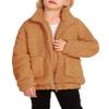 Arshiner Girls Winter Jacket Fleece Sweatter Lightweight Jackets Brown little girls view 1