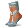 Hello Funny Compression Socks Women and Men,Greetings To The Coming Of Summer Season Drawing Of A Fox With Flourishing Flowers,Best for Circulation,Running,Athletic,Nurse,Travel,Multicolor -12 inch view 1